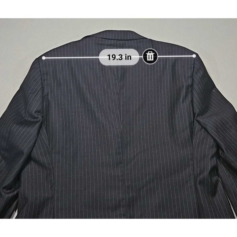 Mantoni Super 140S Pinstripe 2-Piece Suit Virgin Wool Navy Sz 46L